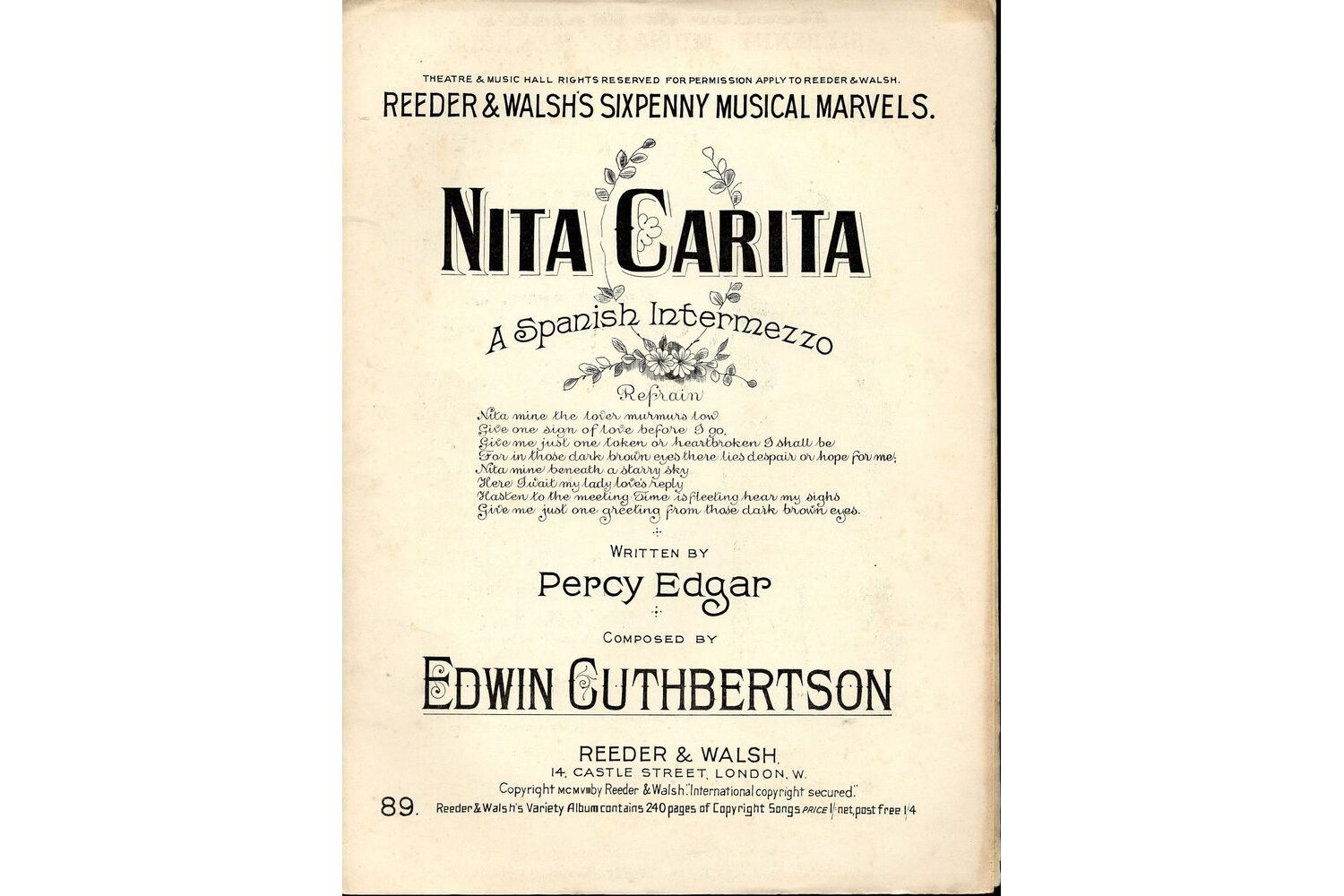 Nita Carita A Spanish Intermezzo with Piano accompaniment