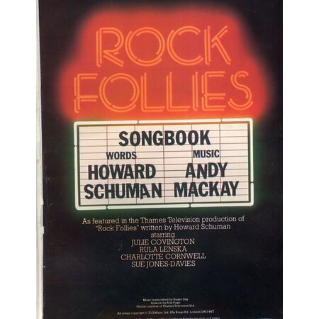 Rock Follies Songbook As Featured In The Thames Television