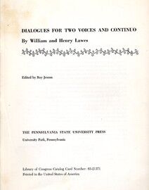 Dialogues for Two Voices and Continuo