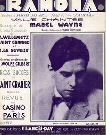 Ramona - Waltz Song - For Piano and Voice - Gros Succes de Saint Granier dans la Revue du Casino de Paris -  French Edition