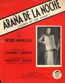 Arana de la Noche (Spider of the night) - As featured by Dorothy Dunn, champion accodionist - Tango Argentino for Piano Accordion with Chord Symbols