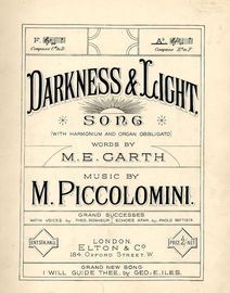 Darkness and Light - Song - Key of A flat major - For Piano and Voice