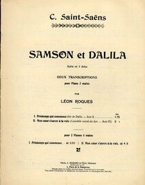 Samson et Dalila - Cantabile Extrait du Duo - Act II "Mon Coeur S'ouvre a ta Voix" - For Piano