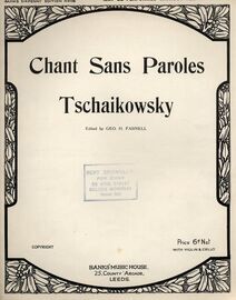 Chant Sans Paroles - Op. 2 - Trio for Piano, Violin and Cello