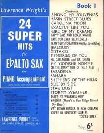 24 Super Hits for E flat Alto Sax - with Piano Accompaniment