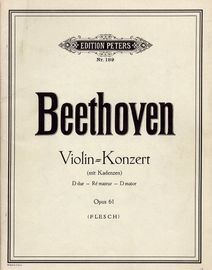 Beethoven - Violin Konzert (Mit Kadenzen) - D Major - Op.61 - Edition Peters No. 189
