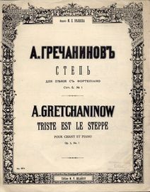 Gretchaninoff - On The Steppe (Triste Est Le Steppe) - Song  - Op. 5, No. 1 - Key of D Major
