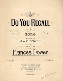 Do You Recall - Song for Piano and Voice