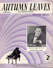 Autumn Leaves (Les Feuilles Mortes) - Piano Solo - Recorded by Roger Williams on London HLU 8214