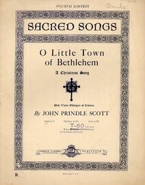 O Little Town of Bethlehem - For High Voice and Piano (Or Organ) with Violin Obbligato ad. lib.