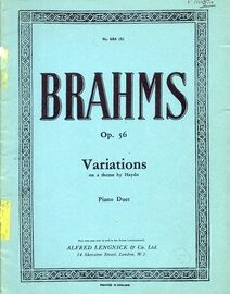 Brahms - Variations on a Theme by Haydn (Op. 56) - Piano Duet