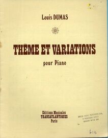 Dumas - Theme et Variations - For Piano