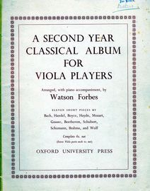 A Second Year Classical Album For Viola Players - 11 Short Pieces