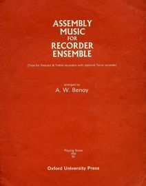Assembly Music for Recorder Ensemble - Trios for Descant & Treble recorders with optional Tenor Recorder