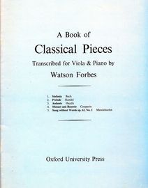A Book of Classical Pieces - For Viola and Piano - With Seperate Viola Parts