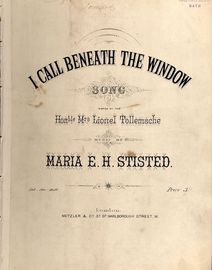 I Call beneath the Window - Song - For Piano and Voice