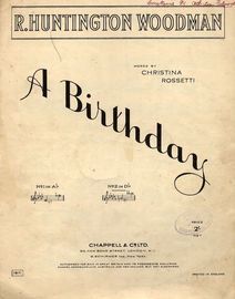 A Birthday - A Song with Piano Accompaniment - In the key of D flat major for higher voice