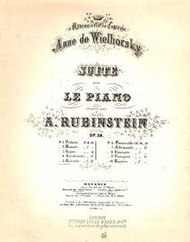 Gavotte. Dedicated to Mademoiselle la Comtesse, Anne de Wielhorsky. Suite for piano. Op 38