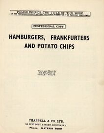 Hamburgers Frankfurters and Potato Chips - Song for Piano and Voice