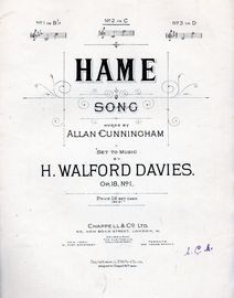 Hame - Song - Key of C major for Medium Voice - Op. 18, No. 1