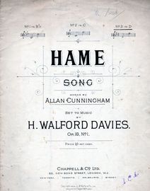 Hame - Song - Key of D major for High Voice - Op. 18, No. 1
