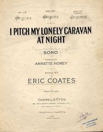I Pitch My Lonely Caravan at Night - Song - Key of F major for high Voice