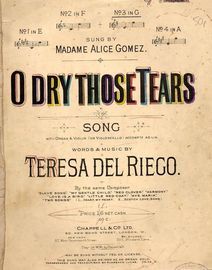 O Dry Those Tears - Song in the key of A major for High Voice