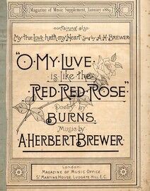 O My Luve is like the Red Red Rose. Also contains My True Love hath my Heart