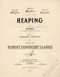 Reaping - Song in the Key of D flat - For Low Voice - With Organ Accompaniment Ad Lib