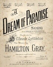 A Dream of Paradise - Song in the Key of A flat major for high voice - Compass E up to G