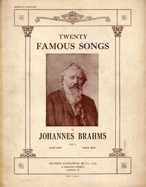Brahms - Twenty Famous Songs - Vol I - For High Voice