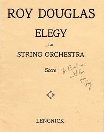 Elegy for String Orchestra - Score for 1st Violins, 2nd Violins, Violas, Cellos and Basses