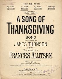 A Song of Thanksgiving -  Song  - In the key of E flat major