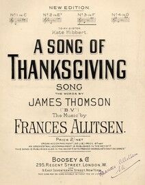A Song of Thanksgiving -  Song  - In the key of F major