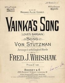 Vainkas Song (Loves Bargain) - In the Key of F Minor for Low Voice - Sung by Alice Gomez