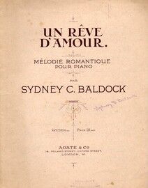 Un Reve Damour, Melodie Romantioue Pour Piano