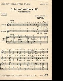 Crimond (Psalm xxiii) with Descant - Vocal Duet