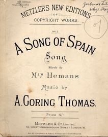 A Song of Spain - No. 2 in D for Low Voice