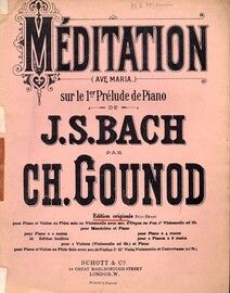 Bach - Meditation sur le 1er Prelude (Ave Maria) - For Violin and Piano with Organ ad. lib.