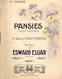 Pansies - Song - Based on Elgar's Salut D'Amour - Key of E flat major for Low Voice