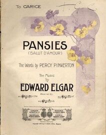 Pansies - Song - Based on Elgar's Salut D'Amour - Key of F major for High Voice