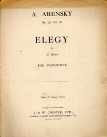 A. Arensky - Elegy in G minor - Op. 36, No.16 for Pianoforte