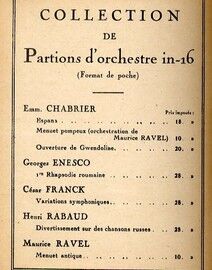 Menuet Pompeux - Miniature Orchestra Score