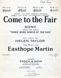 Come to the Fair from the Album "Three more songs of the fair" - Vocal Duet for High and Medium voices