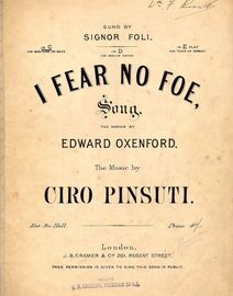 I Fear No Foe - Song in the key of C major for Baritone or Bass voice