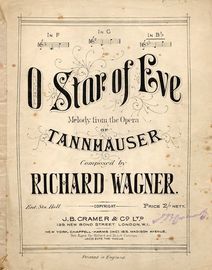 O Star of Eve from Tannhauser - Piano Solo