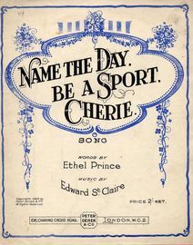 Name the Day, Be a Sport Cherie - Song - For Piano and Voice