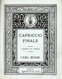 Carl Bohm - Capriccio Finale - For Violin and Piano - No. 6 from "Six Morceaux de Salon"