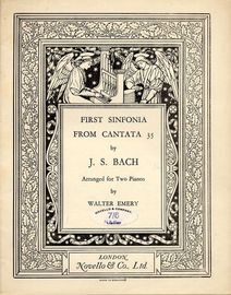 First Sonata from Cantata 35  -  Arranged for Two Pianos by Walter Emery