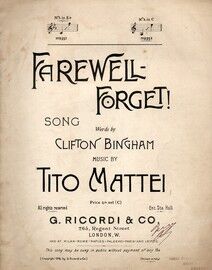 Farewell - Forget! - Song in C Major - Voice and Piano